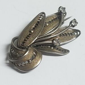 Vintage West Germany silver filagree brooch